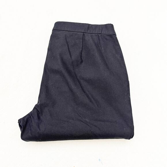 Theory Black Straight Leg Slack Pants Flat Front Elastic Stretch SIze 10 - Picture 1 of 7